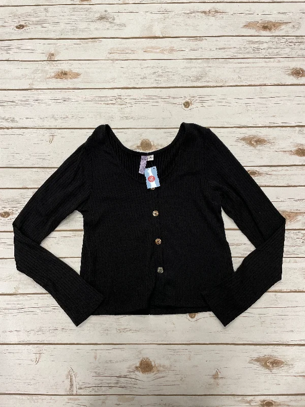 Lace Design Top Long Sleeve By Alya In Black, Size: M