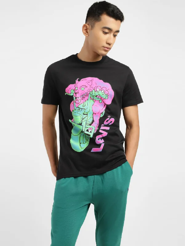 Youthful Men's Graphic Print Slim Fit T-shirt