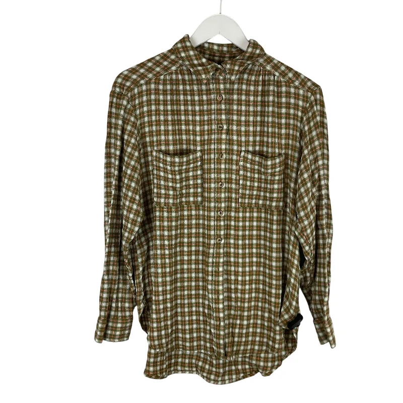 Everyday Style Top Long Sleeve By Pilcro In Green, Size: S