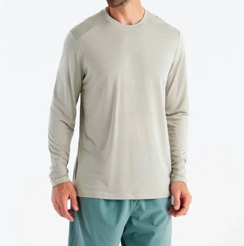 Lazy Home Men's Bamboo Lightweight Long Sleeve Top In Sandstone