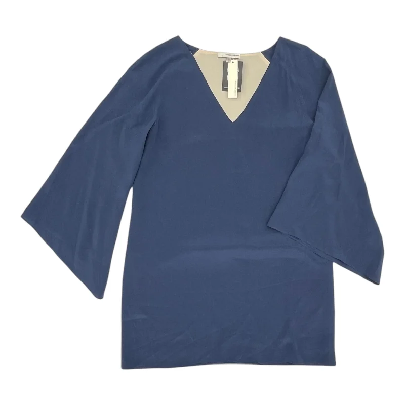 Cozy Lifestyle Tunic 3/4 Sleeve By Cmb In Blue, Size:M