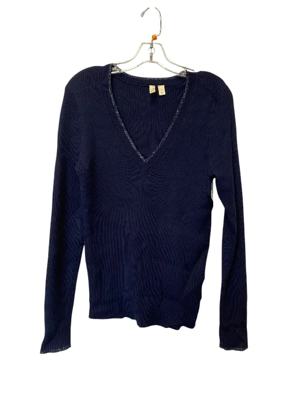 Comfortable And Casual Top Long Sleeve By Moth In Navy, Size: L