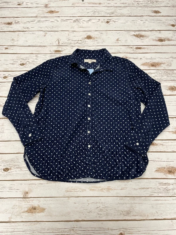 Relaxed Chic Top Long Sleeve By Loft In Polkadot Pattern, Size: M