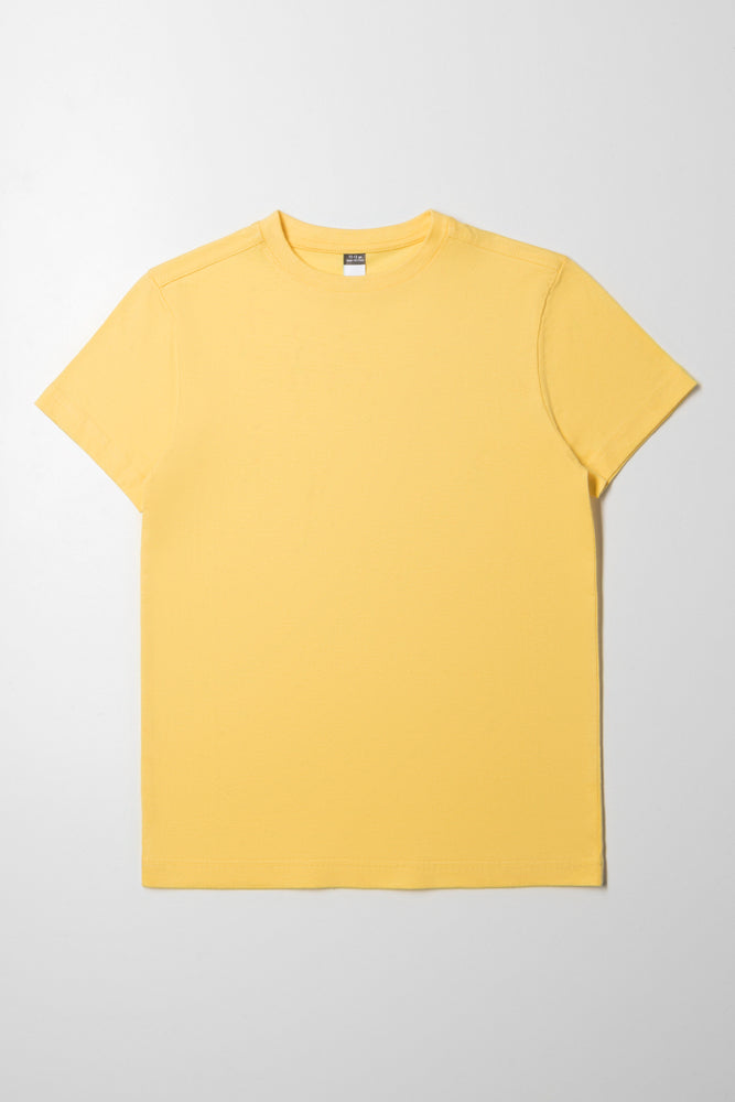 Sports Series Crew Neck Short Sleeve T-Shirt Yellow