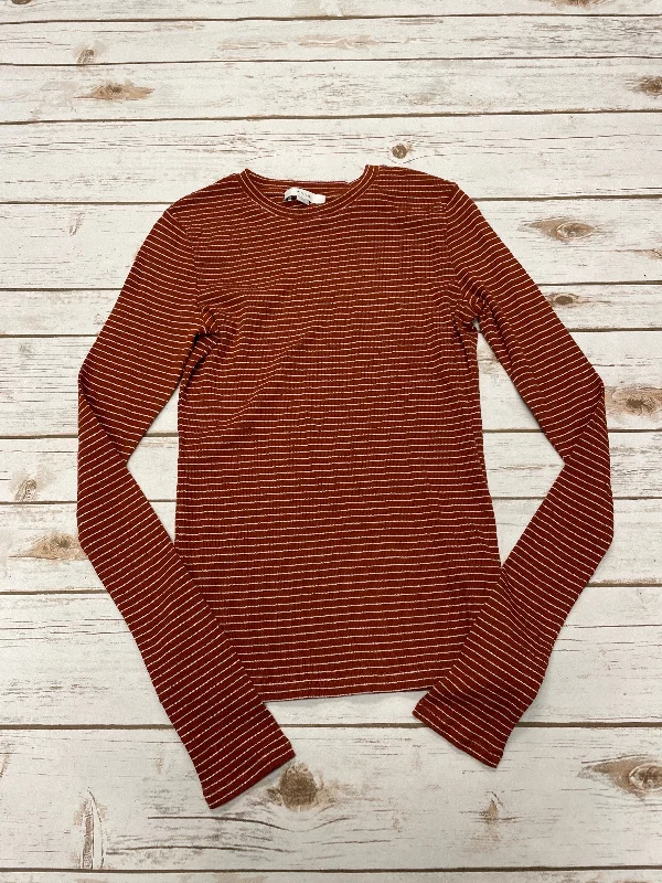 High Street Fashion Top Long Sleeve By Vince In Striped Pattern, Size: S