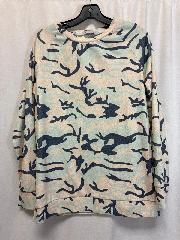 Soft Relaxation Wear Top Long Sleeve By Clothes Mentor In Blue, Size: M