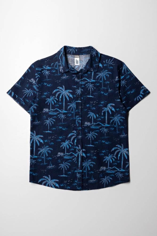 Light Dressing Short Sleeve Shirt Navy