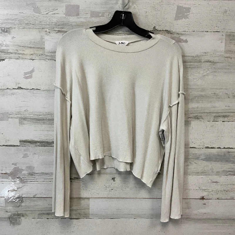 Cozy Outfit Top Long Sleeve By LNA In White, Size: S