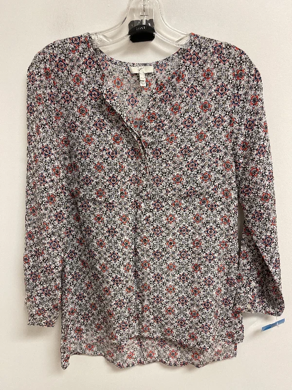 Simple Design Top Long Sleeve By Joie In Blue & Orange, Size: Xs