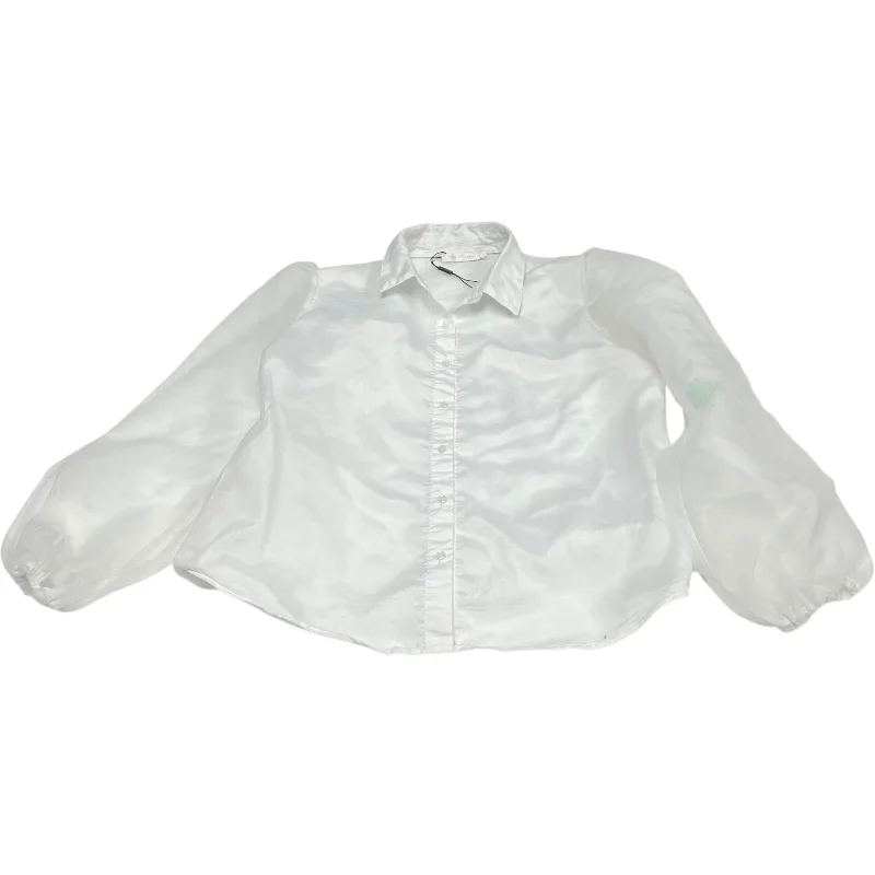 Breathable Comfort Top Long Sleeve By Flamant Rose In White, Size: L