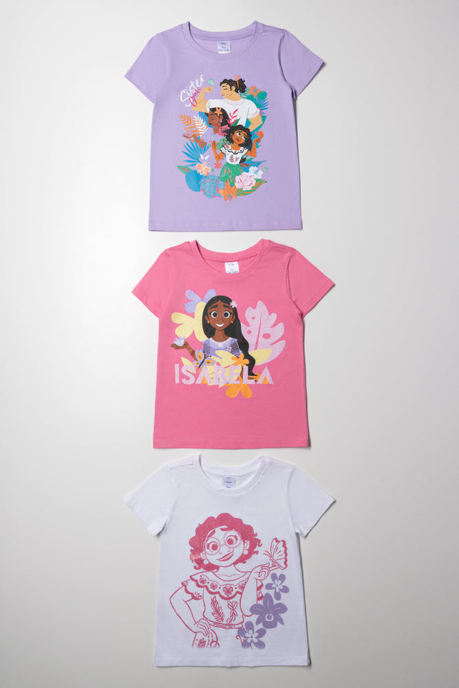Personalized Clothing Encanto 3 Pack T-Shirts White, Lilac And Pink