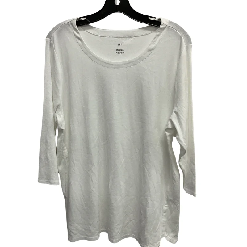 Classic Style Top 3/4 Sleeve Basic By J. Jill In White, Size: Xl