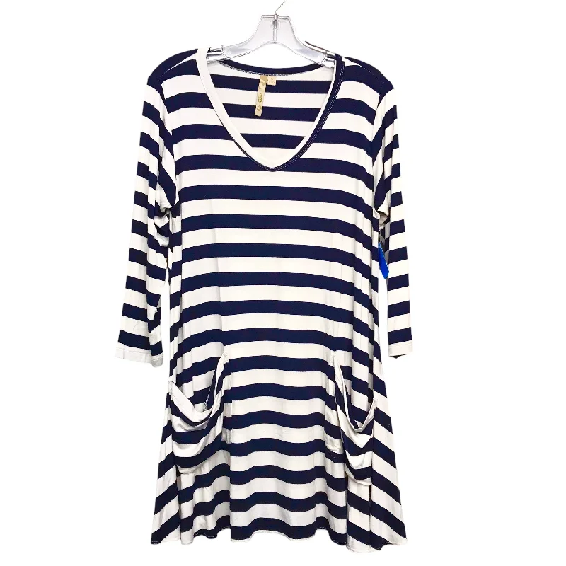 Elegant Casuals Top Ls By Comfy In Striped Pattern, Size:M