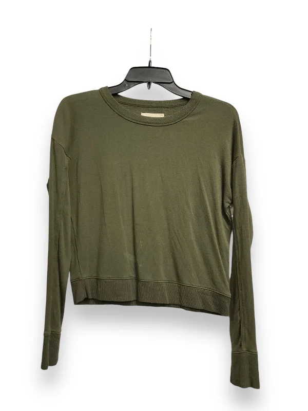 Slightly Flared Design Top Long Sleeve Basic By Cmc In Green, Size: Xs