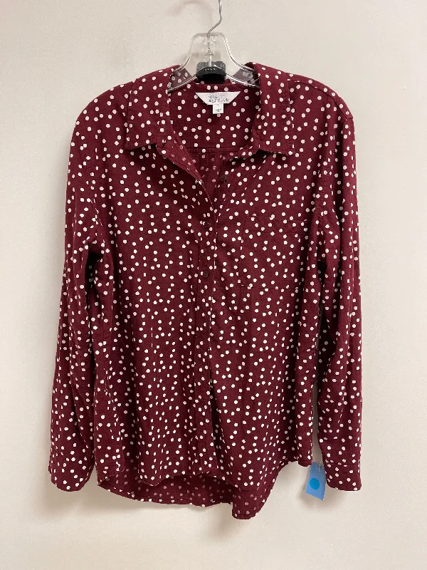 Body Design Top Long Sleeve By Market & Spruce In Red, Size: L