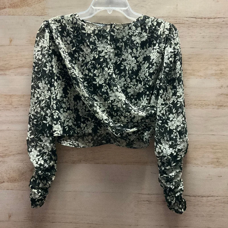 Chic Outfits Top Long Sleeve By Zara In Black, Size: M