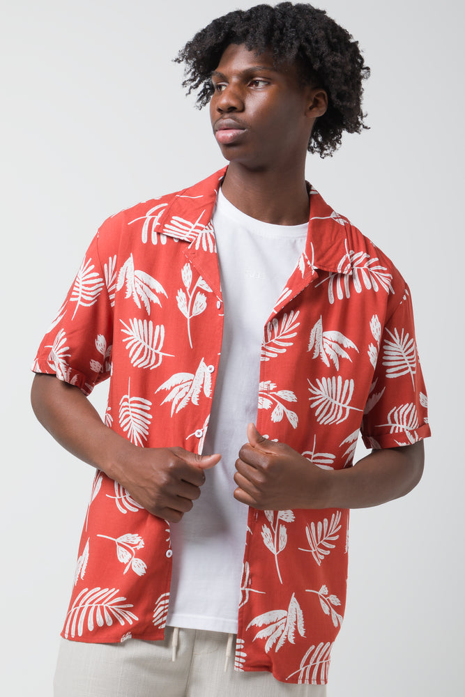 Fashionable And Versatile Short Sleeve Shirt Red