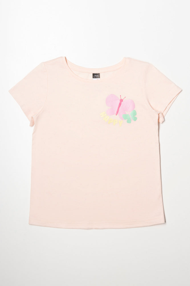 Street Fashion Butterfly T-Shirt Pink