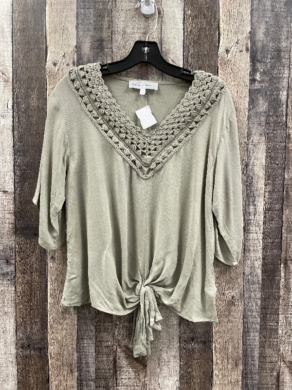 Comfortable Jackets Top 3/4 Sleeve By Chelsea And Theodore In Green, Size: M