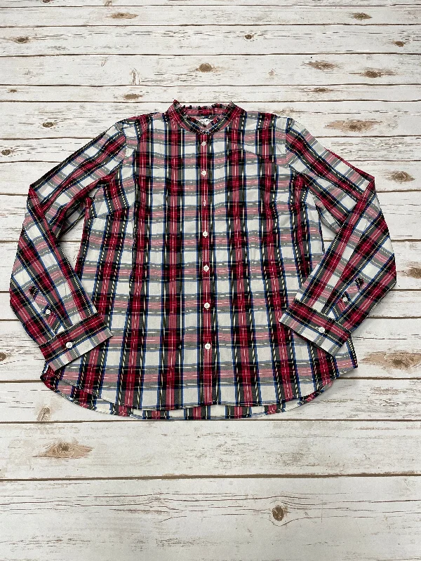 Weekend Comfort Top Long Sleeve By J. Crew In Plaid Pattern, Size: L