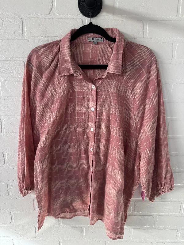 Weekend Style Top 3/4 Sleeve By Wishlist In Pink, Size: M