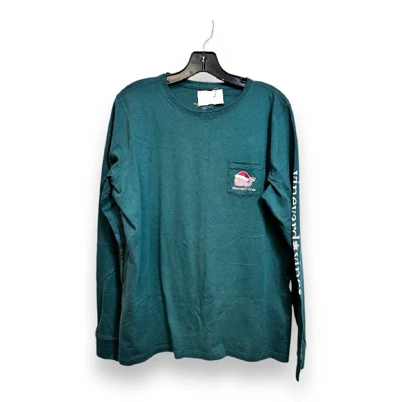 Easy Comfort Style Top Long Sleeve By Vineyard Vines In Green, Size: L