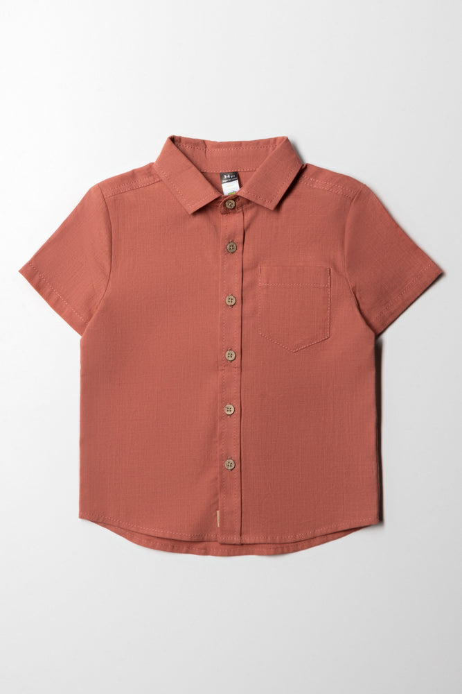 Breezy Outfits Short Sleeve Shirt Dark Pink