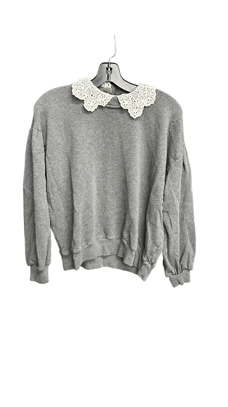 Customized Version Top Long Sleeve By J. Crew In Grey & White, Size: S
