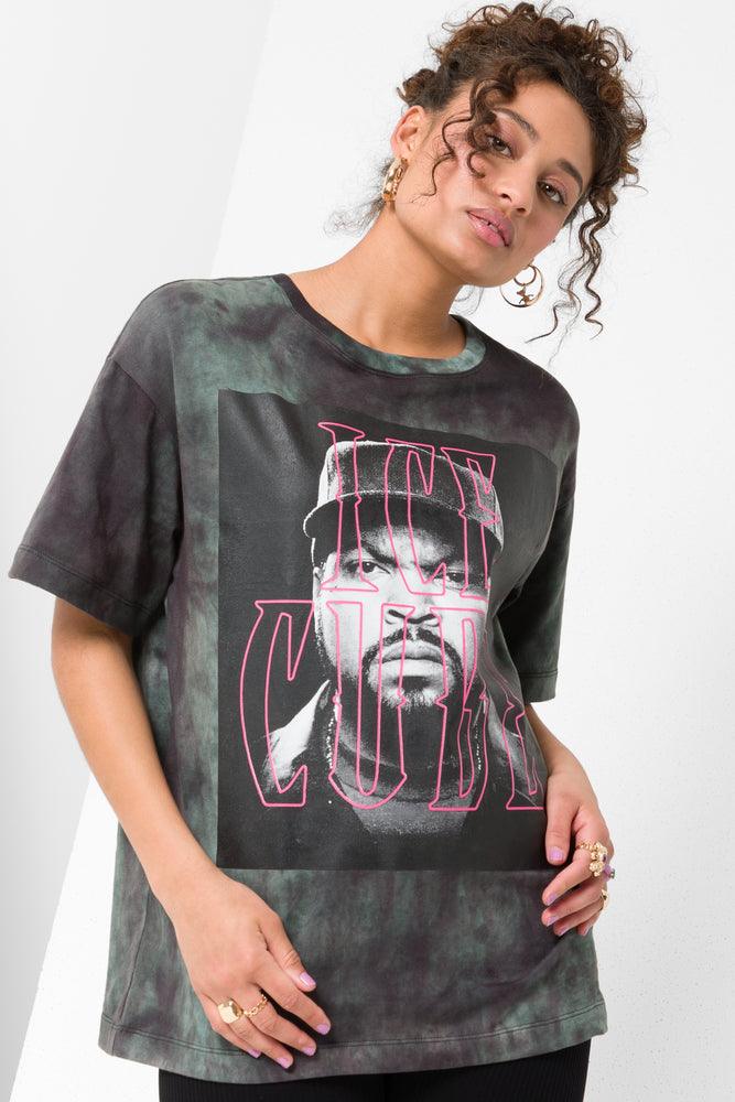 Street Fashion Ice Cube Oversized Short Sleeve T-Shirt Multi