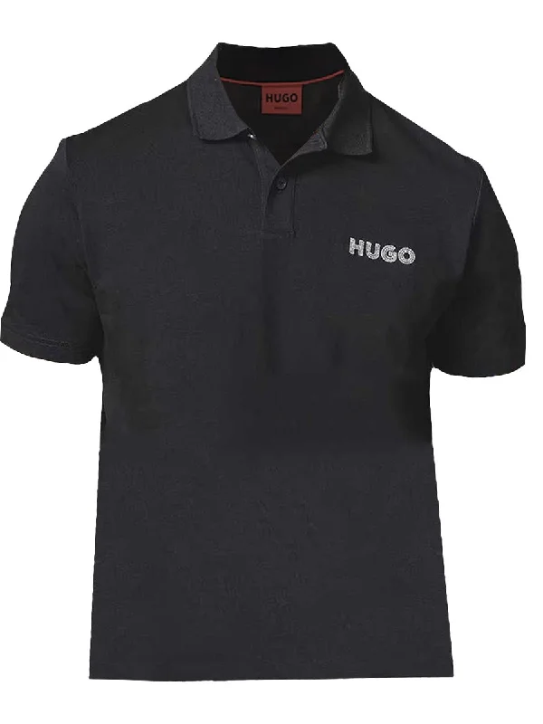 Cozy Sweaters Hugo Men's Drocholo Logo Short Sleeve Polo T-Shirt, Black