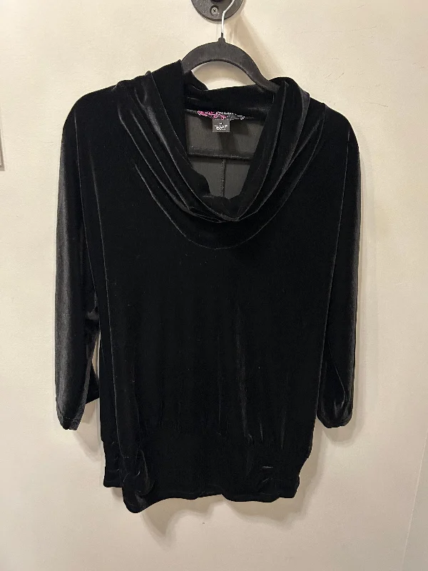Timeless Outfits Top 3/4 Sleeve By Peck And Peck In Black, Size: M