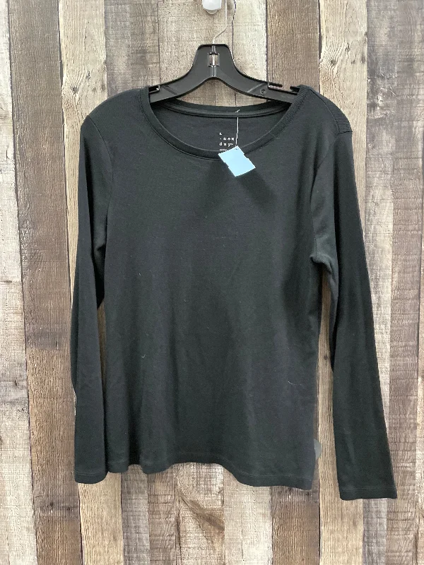 Cozy Look Top Long Sleeve By A New Day In Black, Size: L