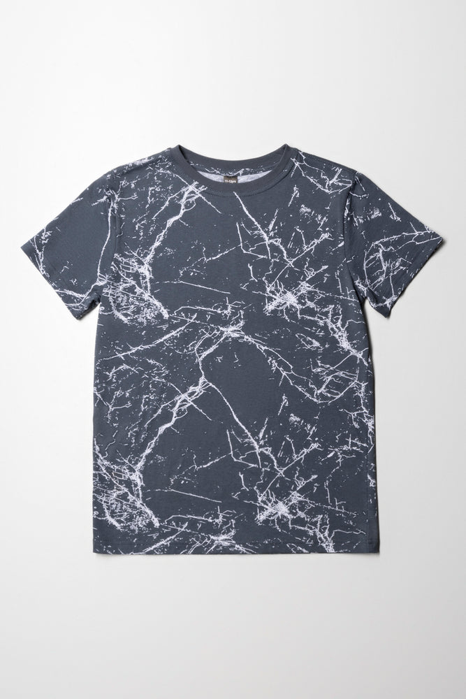 Simple Chic Printed T-Shirt Charcoal