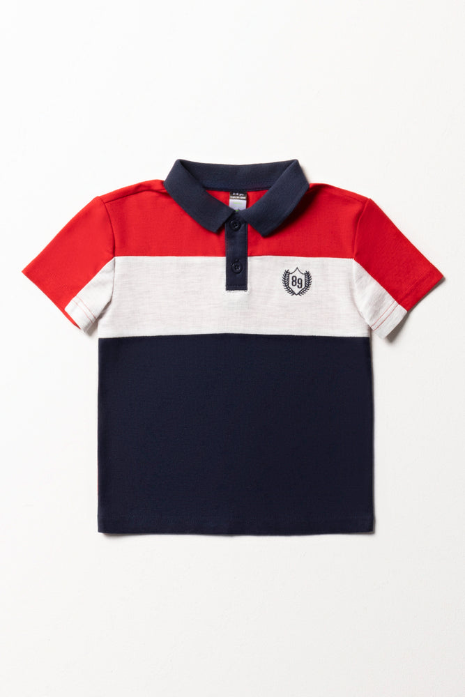 Comfortable down Colourblock Golfer Red