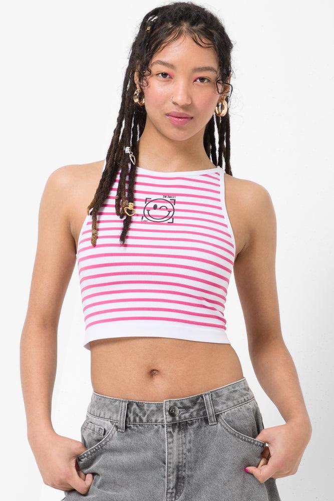 Cute Design Smiley Seamless Stripe Vest Multi
