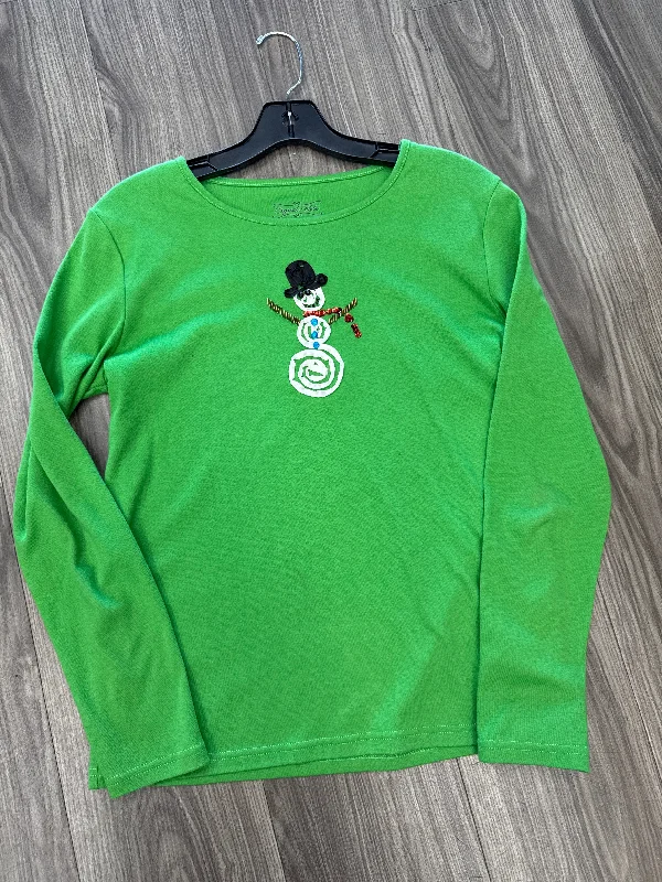 Breathable Style Top Long Sleeve By Clothes Mentor In Green, Size: M