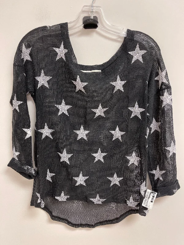Classic Items Top Long Sleeve By Vintage Havana In Grey & White, Size: S