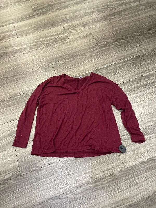 Cozy Fit Top Long Sleeve By Old Navy In Maroon, Size: L