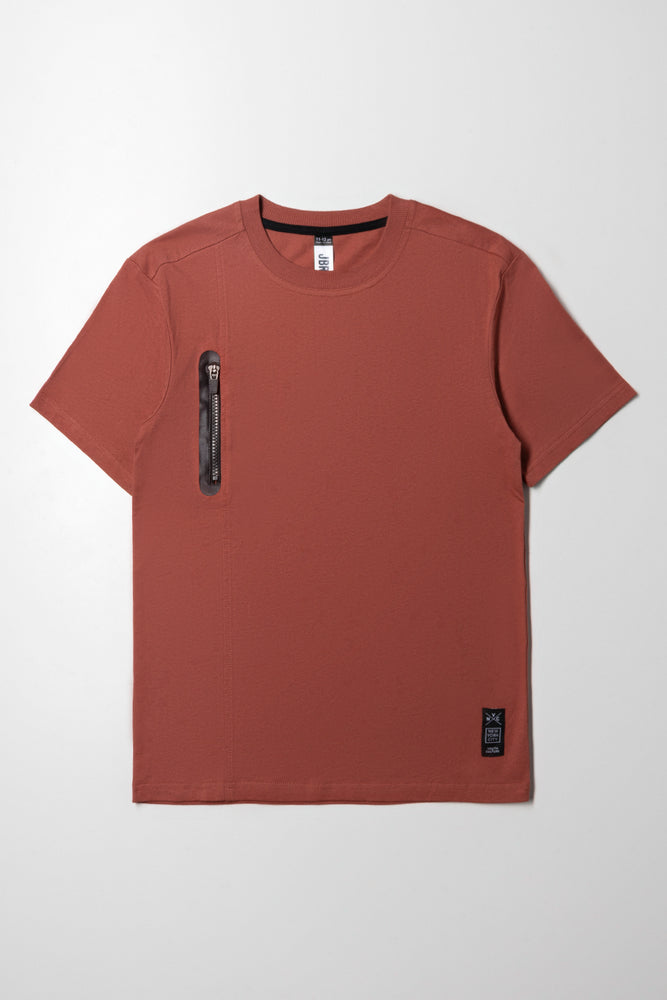 Fresh And Fashionable Short Sleeve T-Shirt Rust