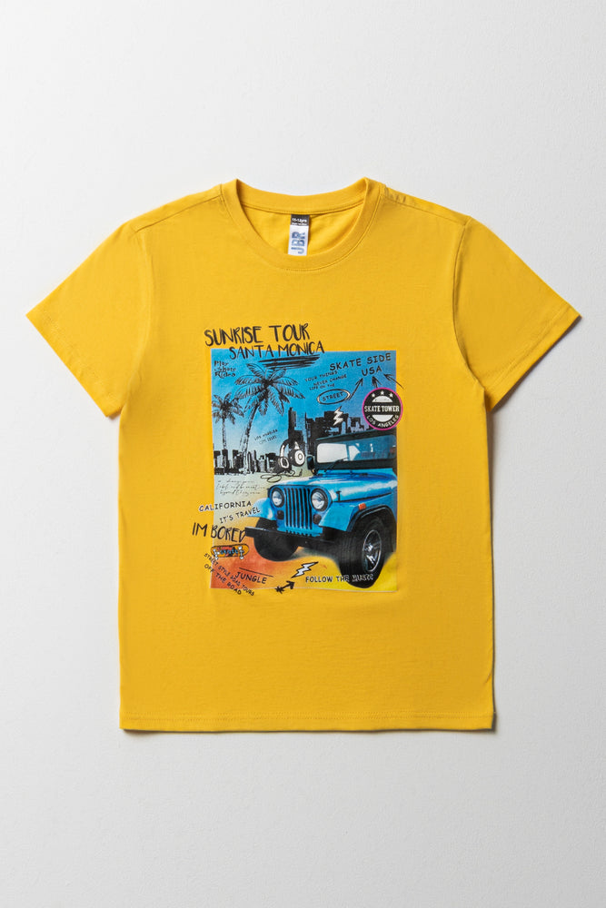 Comfortable Tops Short Sleeve T-Shirt Yellow
