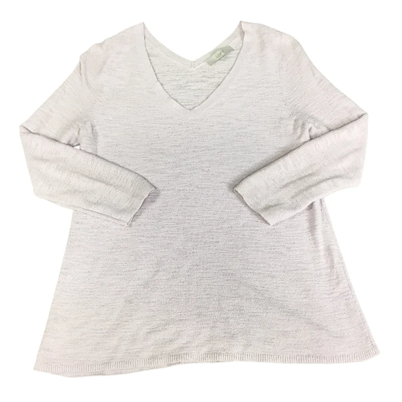 European And American Style Top Long Sleeve By Loft In Pink, Size: L