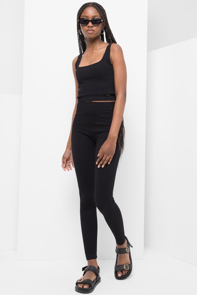Girl Style Rib Seamless Vest Black