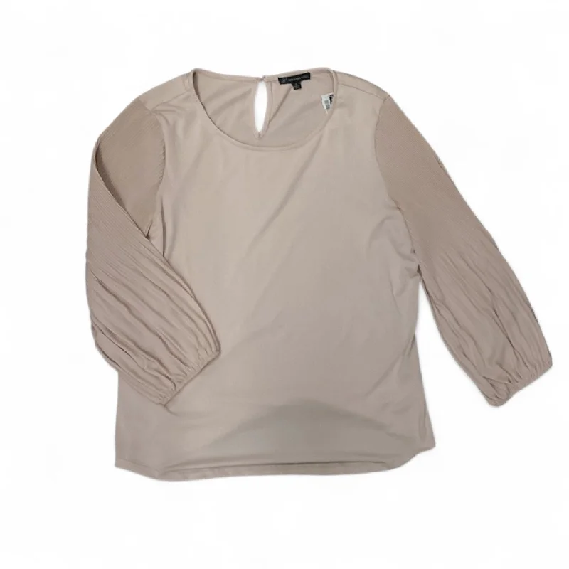 Slim Fit Top Long Sleeve By Adrianna Papell In Pink, Size: M
