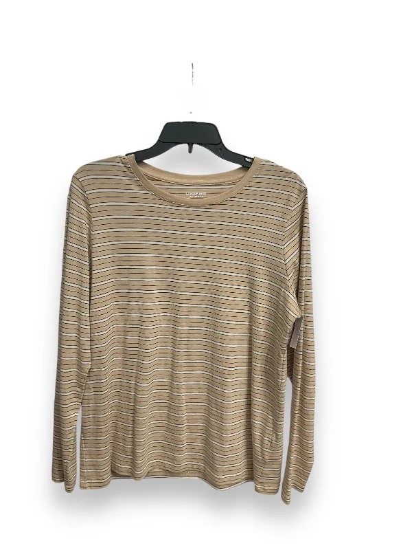 Noble Temperament Top Long Sleeve By Lands End In Striped Pattern, Size: M