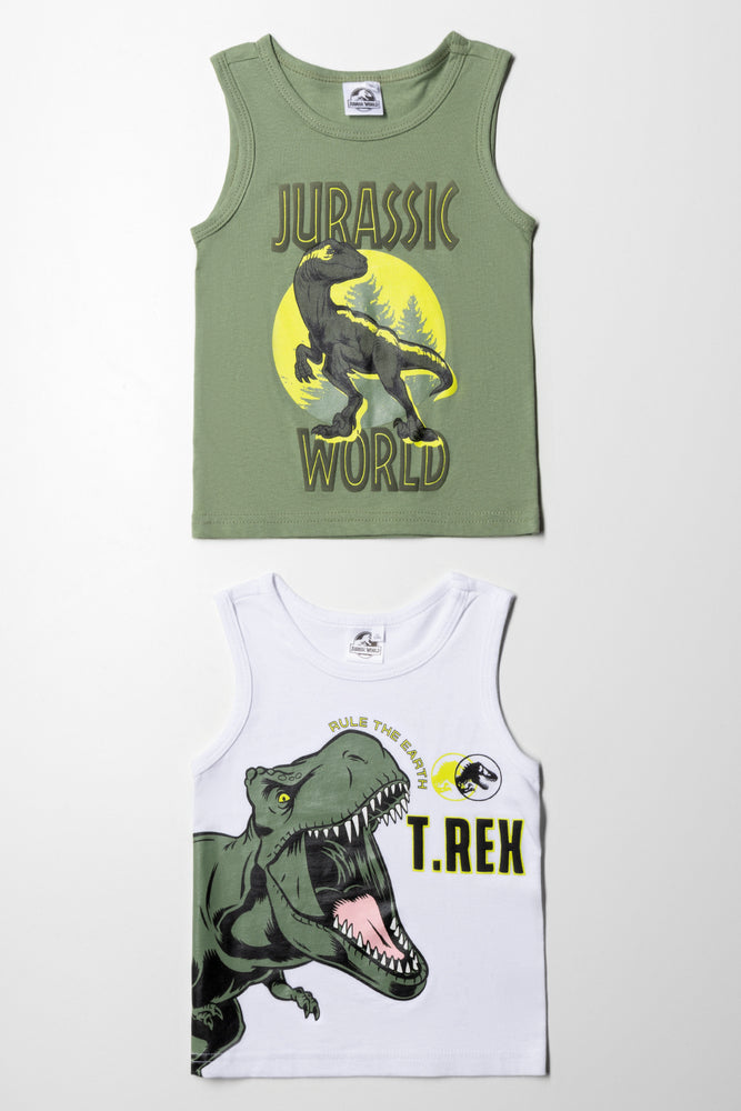 Lounge Chic 2 Pack Vest Sage & White