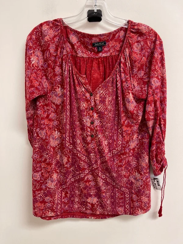 Comfortable Mind Top Long Sleeve By Lucky Brand In Red, Size: S
