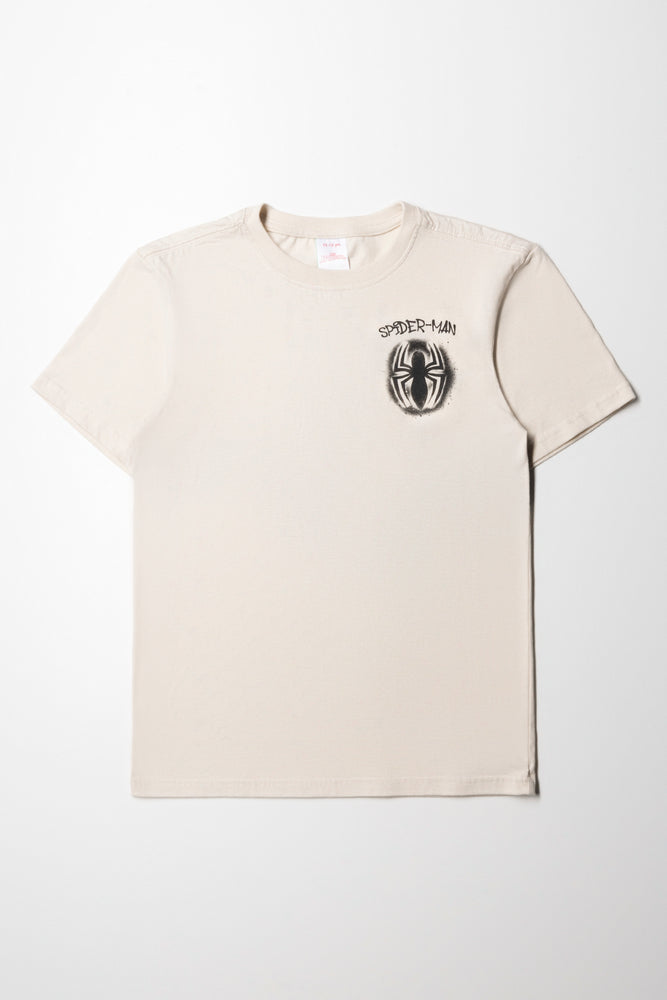 Soft Comfort Wear Spider-Man Short Sleeve T-Shirt Cream