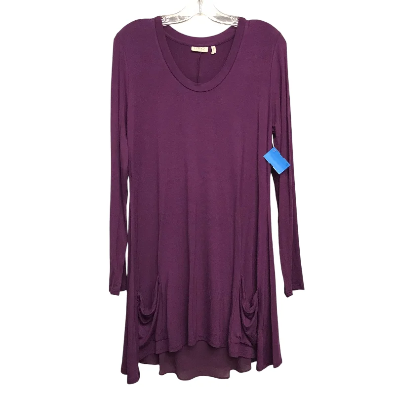 Breezy Outfits Top Ls By Logo In Purple, Size:S