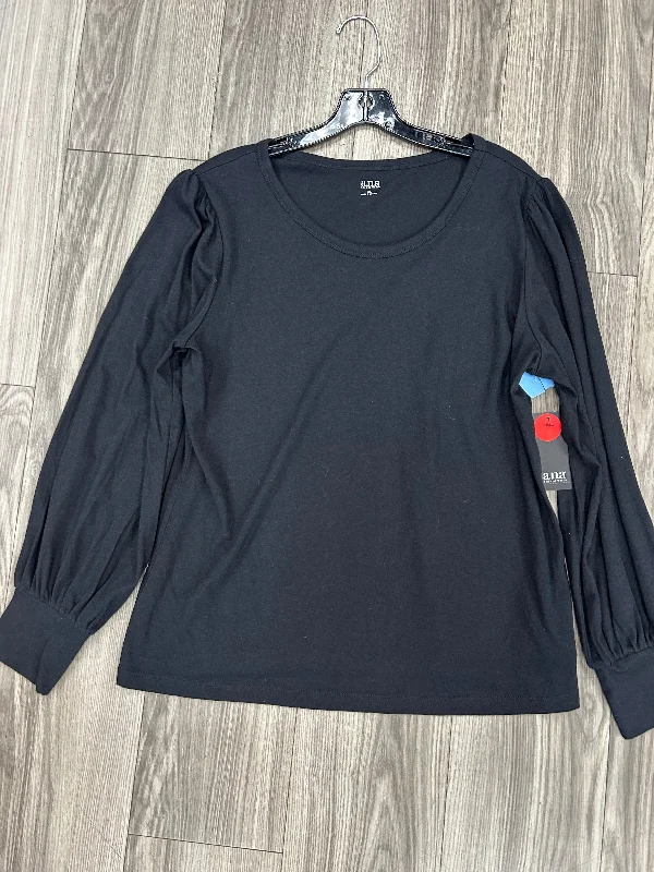 Comfortable Sweaters Top Long Sleeve Basic By Ana In Black, Size: Xl