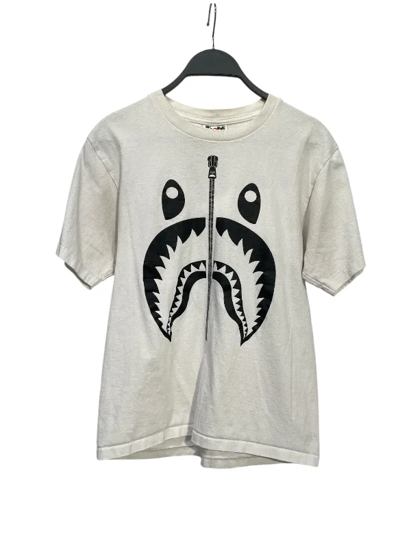Spring Fashion BAPE/T-Shirt/S/Cotton/WHT/ZIP UP SHARK LOGO